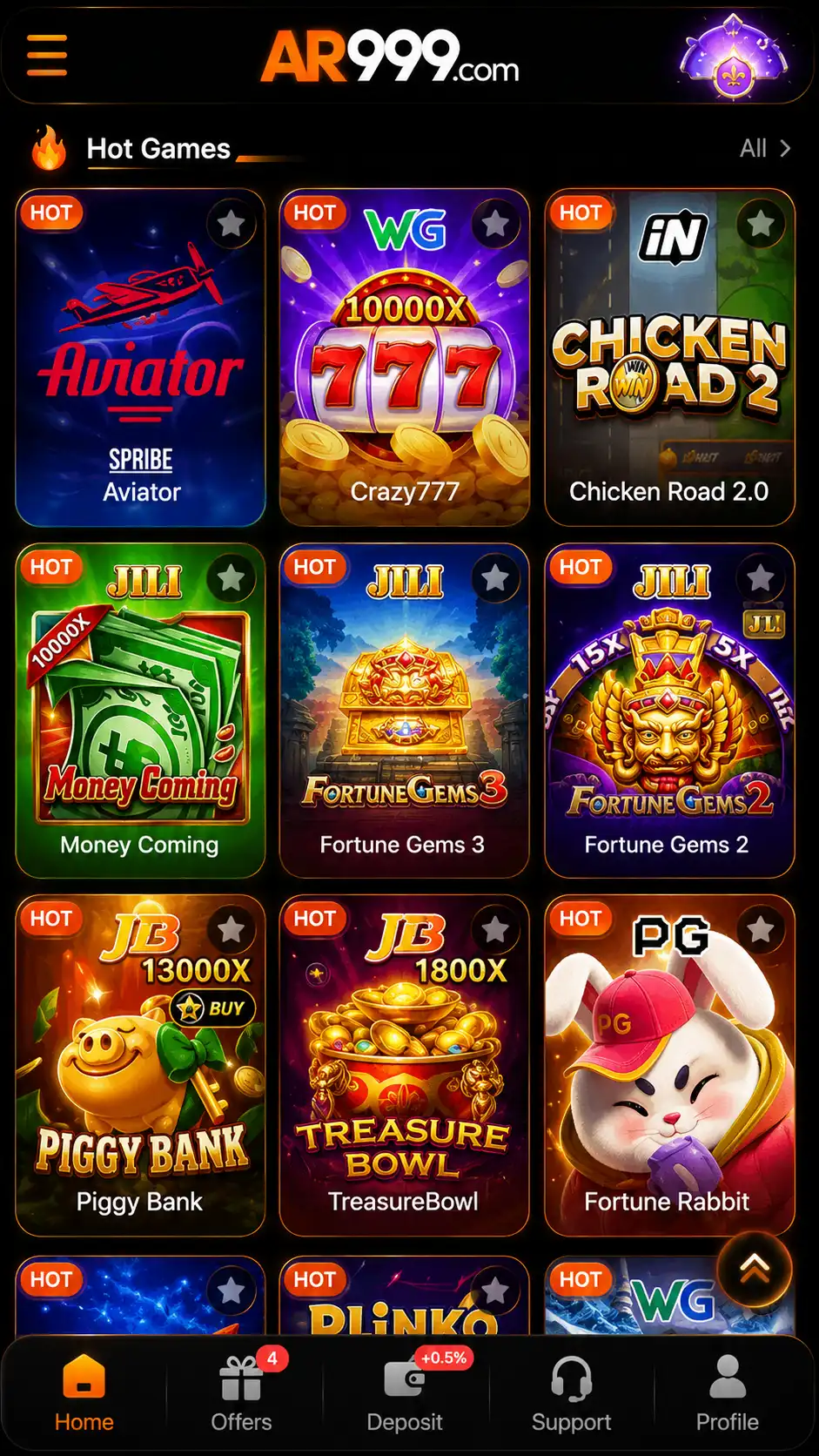 Ar999 game lobby